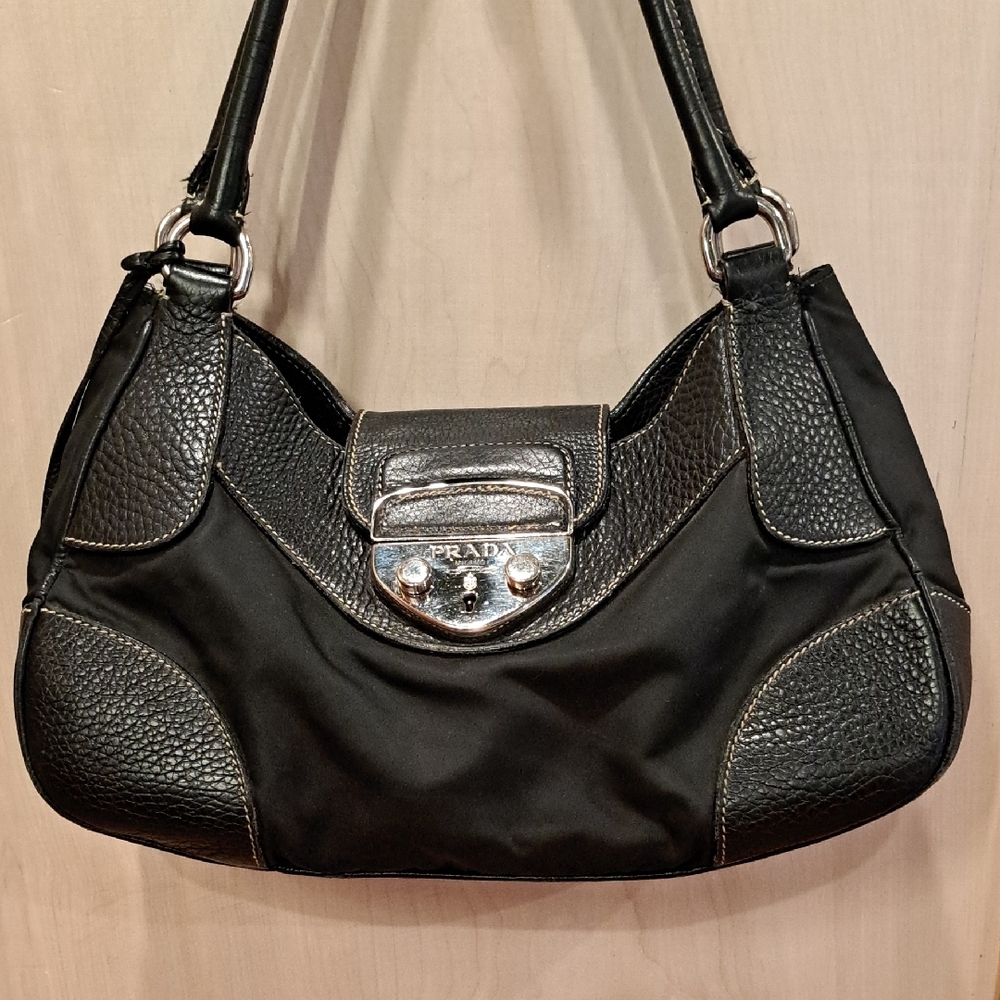 Prada Vitello diano Tessuto Shoulder Bag